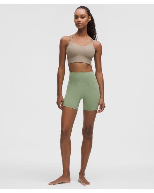 lululemon athletica Green Like A Cloud Ribbed Longline Bra