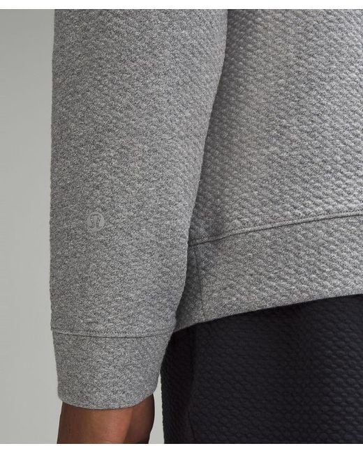lululemon athletica Gray Textured Double-knit Cotton Half Zip for men