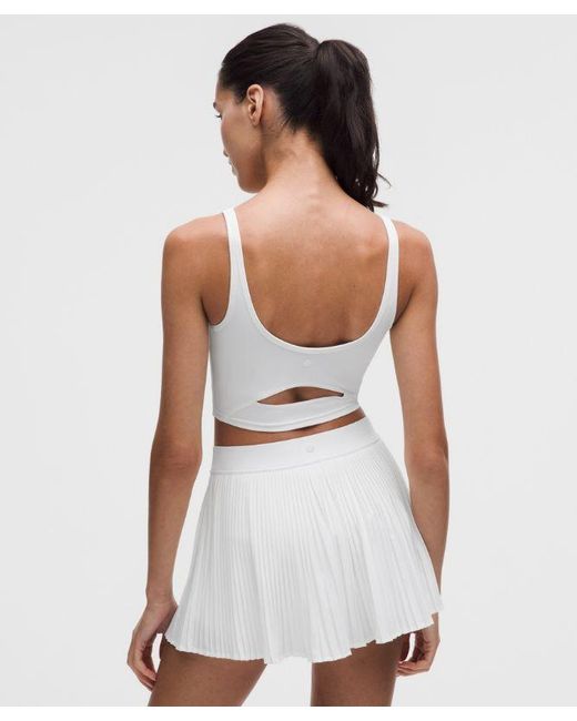 lululemon athletica White – Scoop-Neck Cutout Tennis Tank Top Medium Support, B/C Cup – – Size Large