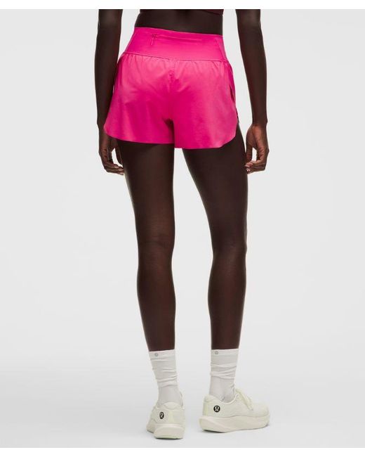 lululemon athletica Red Fast And Free Mid-Rise Split Short 3"