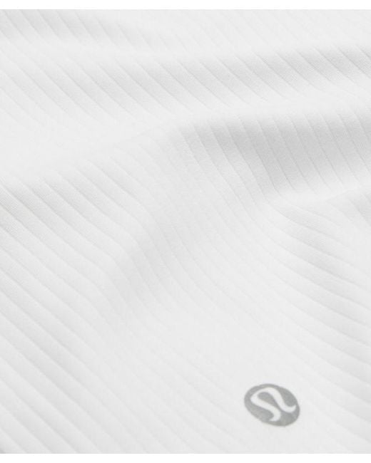 lululemon athletica White – It's Rulu Ribbed Cropped Half Zip Long-Sleeve Top – – Size Large