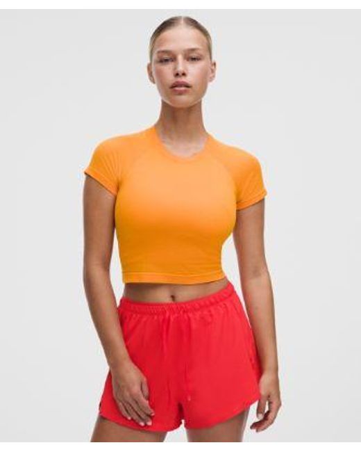 lululemon athletica Red – Swiftly Tech Cropped Short-Sleeve Shirt 2.4 – – Size 4