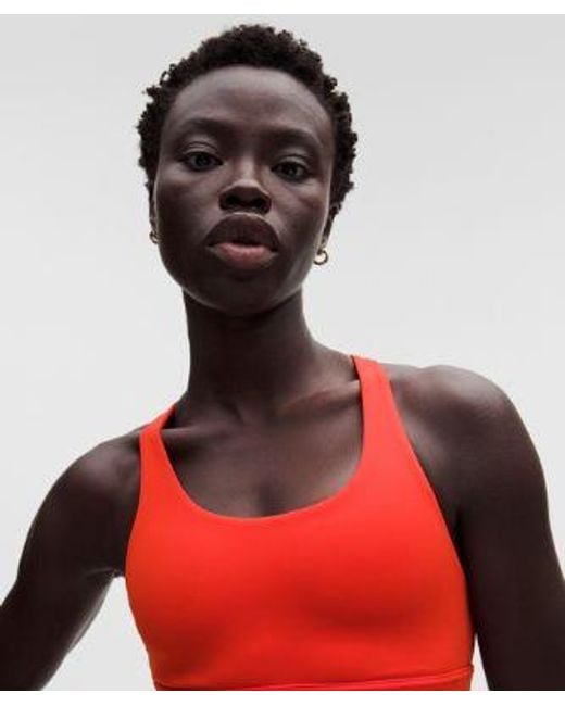 lululemon athletica Red Wunder Train Mesh-Back Bra