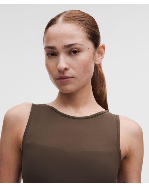 lululemon athletica Brown Bend This Mesh Bandeau And V-Neck Bra