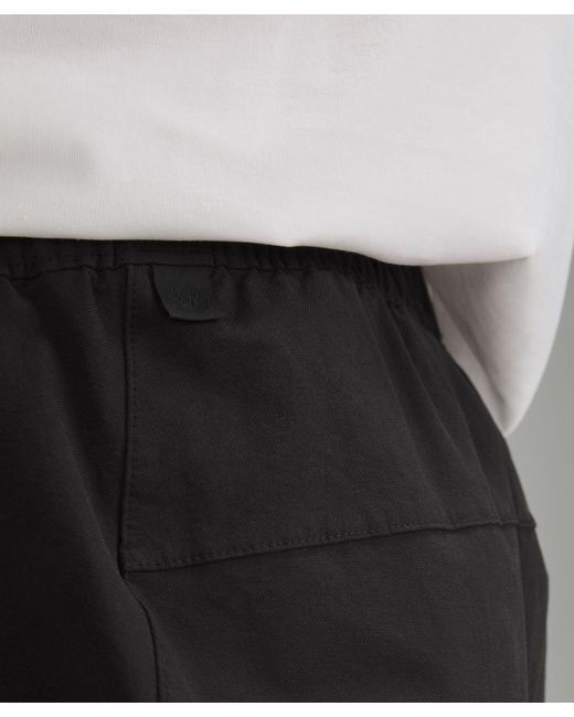 lululemon athletica Black Stretch Cotton Versatwill Cargo Pocket Shorts 10" for men
