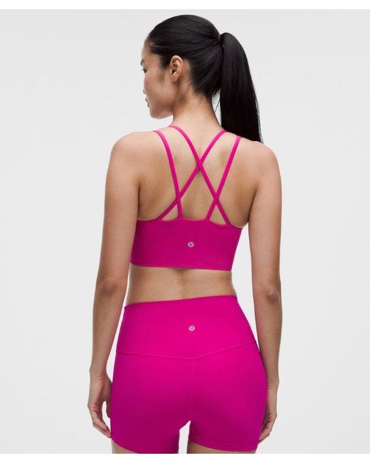 lululemon athletica Pink Like A Cloud Longline Bra