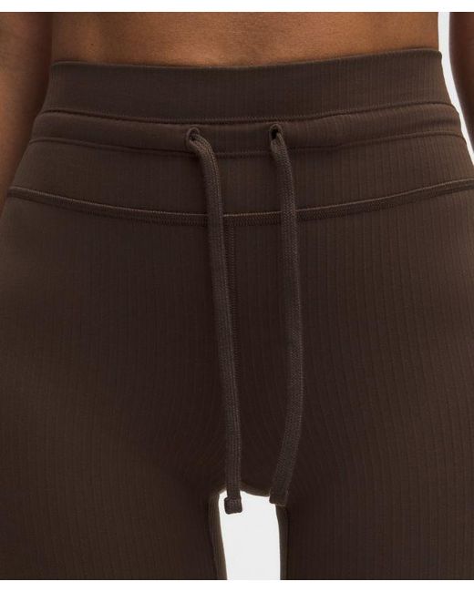 lululemon athletica White – Groove High-Rise Ribbed Wide-Flare Pants – – Size 8