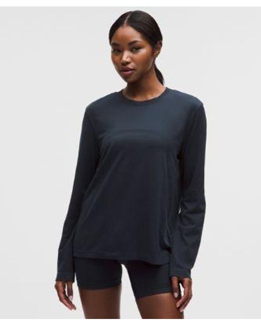 lululemon athletica Blue – Swiftly Relaxed Long-Sleeve Shirt Hip Length Fit – – Size 14