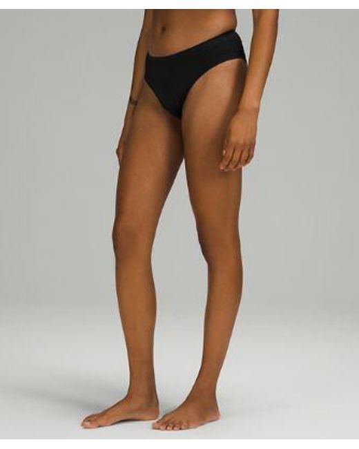 lululemon athletica Black Invisiwear Mid-Rise Bikini Underwear