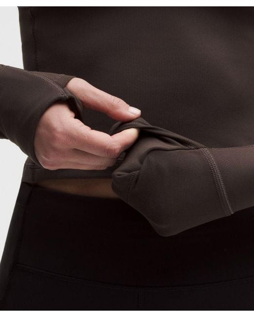 lululemon athletica Black – It's Rulu Cropped Half Zip Long-Sleeve Top – – Size Large