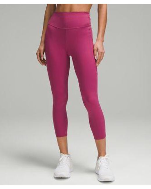 lululemon athletica Pink Fast And Free High-rise Crop 23" Pockets