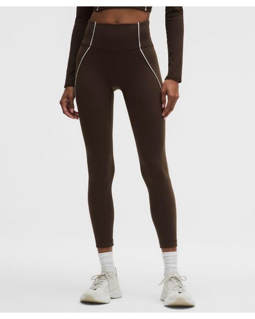 lululemon athletica Brown – Wunder Train No-Line Piped High-Rise Tight Leggings – 25" – – Size 4