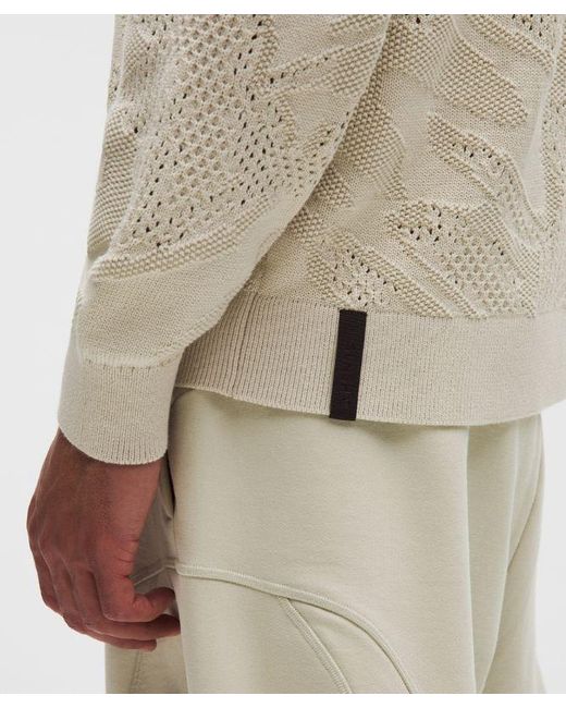 lululemon athletica Natural – Knit Full-Zip Sweater Slnsh Collection – Cotton-Blend – Color Khaki – Size Large for men