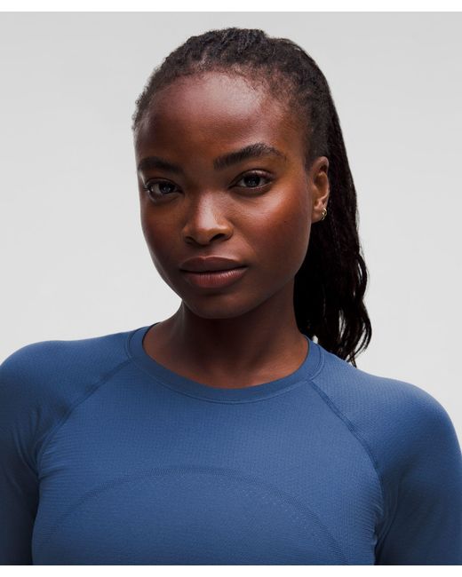 lululemon athletica Blue Swiftly Tech Cropped Long-Sleeve Shirt 2
