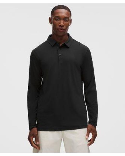lululemon athletica Black Evolution Long-Sleeve Polo Shirt for men