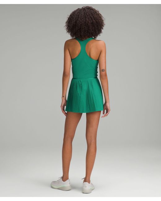 lululemon athletica Green Scoop-neck Pleated Linerless Tennis Dress