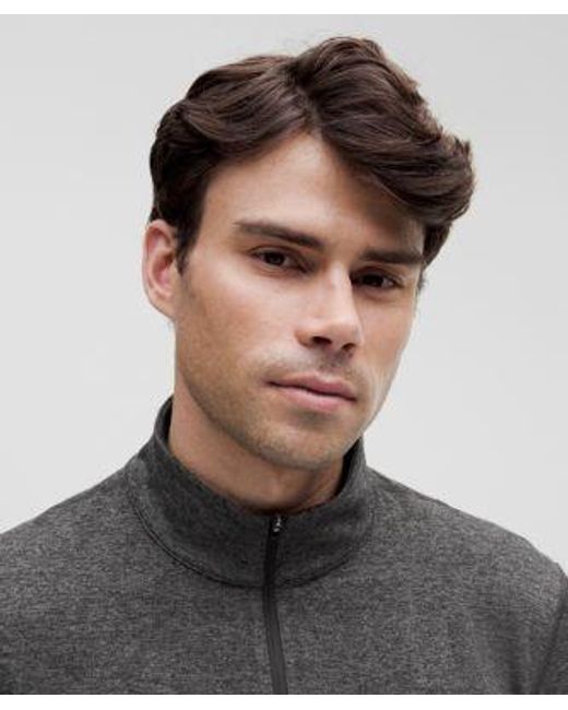 lululemon athletica Gray – Soft Jersey Half Zip Long-Sleeve Top – – Size Large for men
