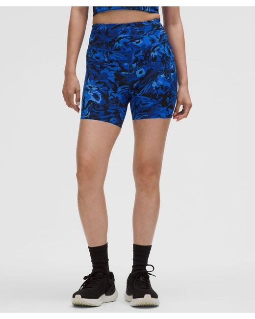 lululemon athletica Blue Fast And Free High-Rise Short 6"