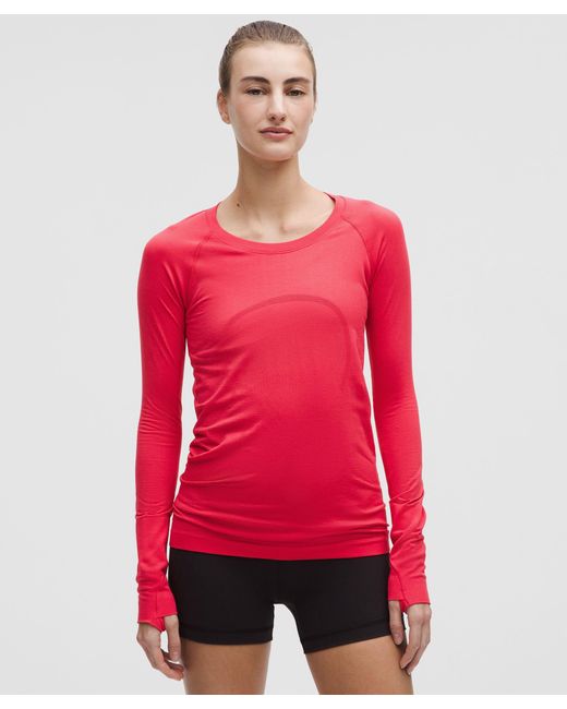 lululemon athletica Red Swiftly Tech Long-Sleeve Shirt 2.Hip Length