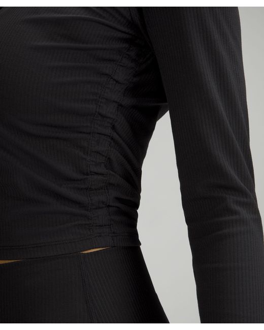 lululemon athletica All It Takes Ribbed Nulu Long-sleeve Shirt - Color Black - Size 10