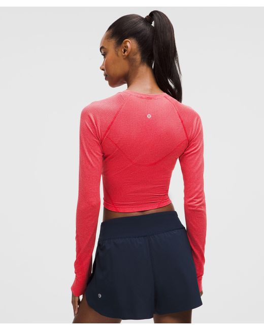 lululemon athletica Red Swiftly Tech Cropped Long-Sleeve Shirt 2