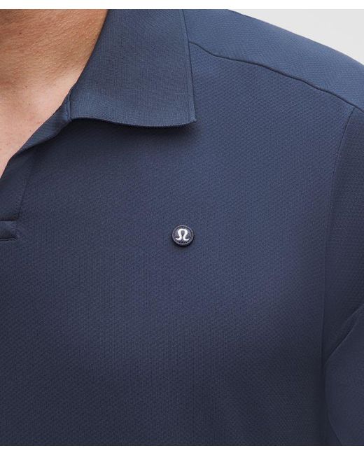 lululemon athletica Blue – Mesh Panelled Tennis Polo Shirt – – Size Large for men