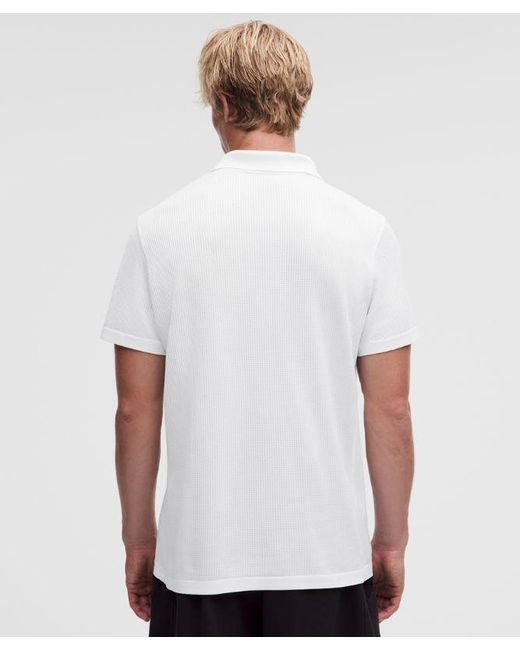 lululemon athletica White – Textured Seamless Polo Shirt – – Size Large for men