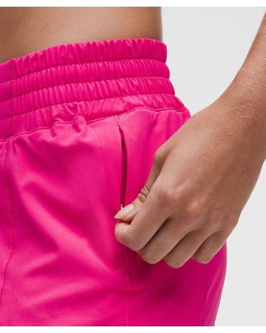 lululemon athletica Pink Hotty Hot High-Rise Lined Short 4"