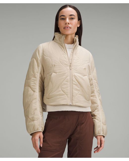 lululemon athletica Quilted Light Insulation Cropped Jacket in Natural ...