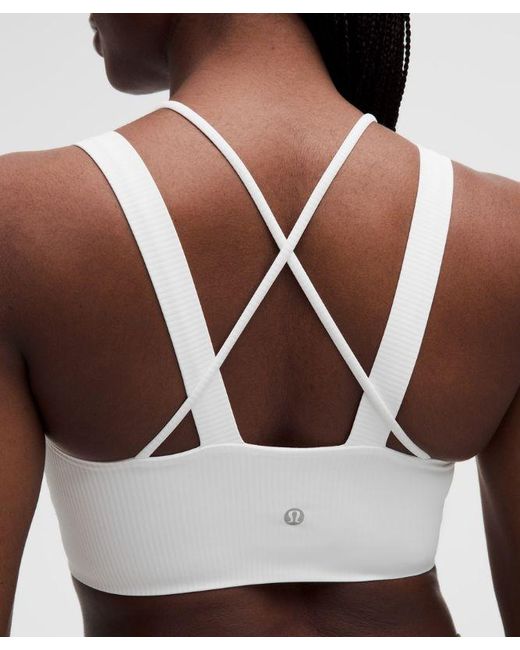 lululemon athletica Blue – Like A Cloud Ribbed Longline Sports Bra Light Support, D/Dd Cup – – Size 14