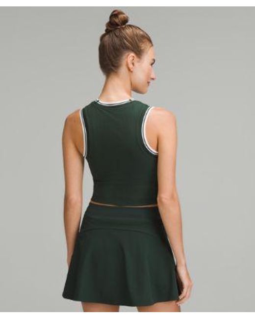 lululemon athletica Green Varsity Scoop-Neck Cropped Tennis Tank Top Medium Support, B/C Cup