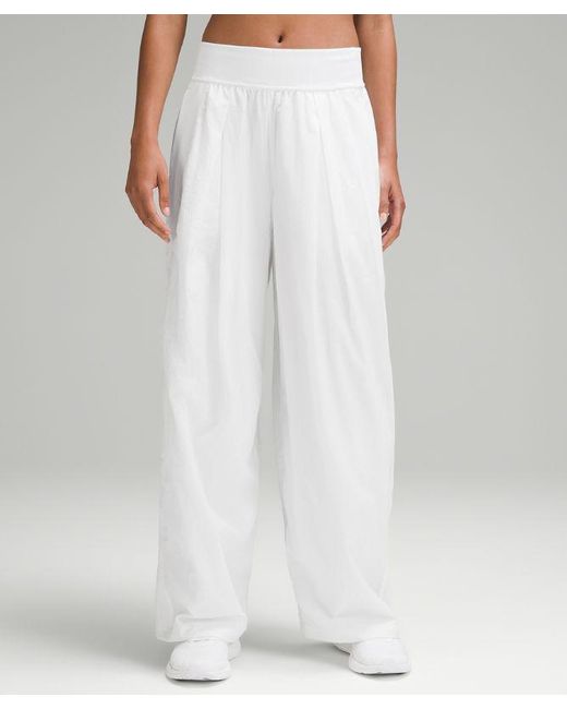 lululemon athletica White – Lightweight Tennis Mid-Rise Track Pants Full Length – – Size 14