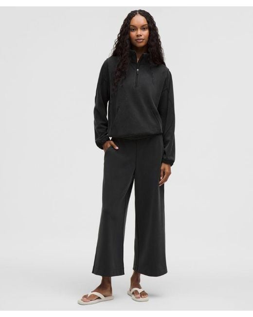 lululemon athletica Black Softstreme High-Rise Wide-Leg Cropped Pant