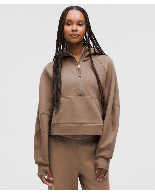 lululemon athletica Brown Oversized Half-Zip Scuba Hoodie Sweatshirt