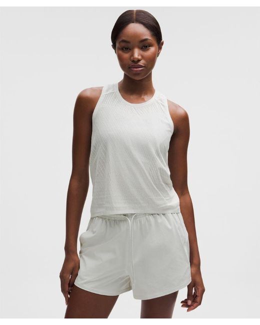 lululemon athletica White Fast And Free Airflow Cropped Running Tank Top