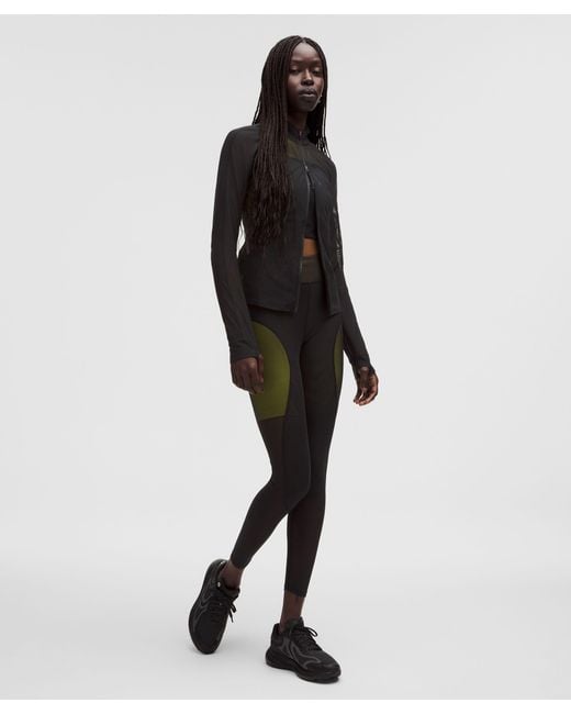 lululemon athletica Black Mesh-Panelled High-Rise Tight 28"