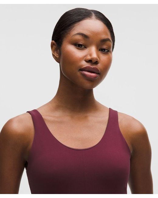 lululemon athletica Red – Glow Up Tank Top Medium Support, B/C Cup – Color Burgundy/ – Size 4