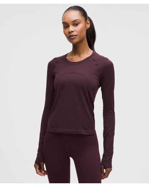 lululemon athletica Purple – Swiftly Tech Long-Sleeve Shirt 2.4 Waist Length – – Size 4