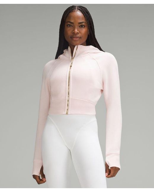 lululemon athletica White – Scuba Full-Zip Cropped Hoodie – – Size 18