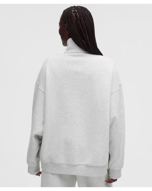 lululemon athletica Gray – Steady State Superloft Oversized Funnel-Neck Half Zip Sweatshirt – Color Light/ – Size Large