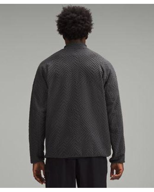 lululemon athletica Gray Textured Hiking Half Zip Sweatshirt - Color Grey - Size L for men