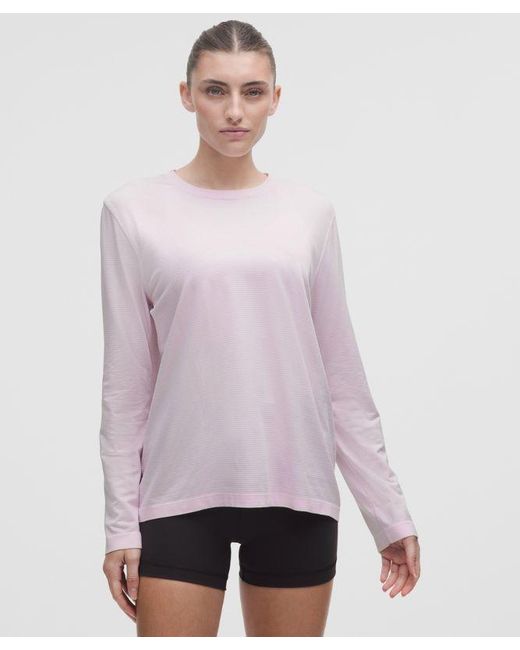 lululemon athletica Purple – Swiftly Relaxed Long-Sleeve Shirt Hip Length Fit – – Size 4