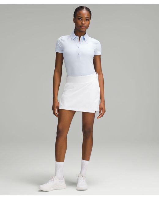 lululemon athletica White Quick Dry Short-sleeve Polo Shirt Straight Hem