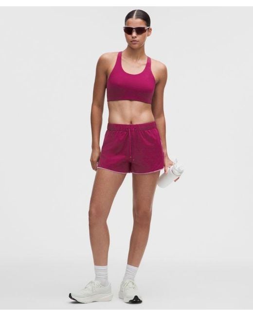 lululemon athletica Red – Two-Toned Mid-Rise Track Shorts – 3" – Size Large