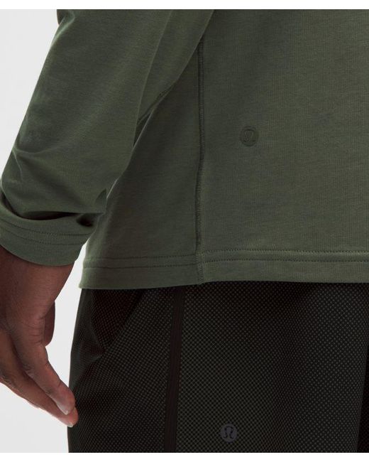 lululemon athletica Green – Everyday Classic Long-Sleeve T-Shirt – Cotton-Blend – – Size Large for men