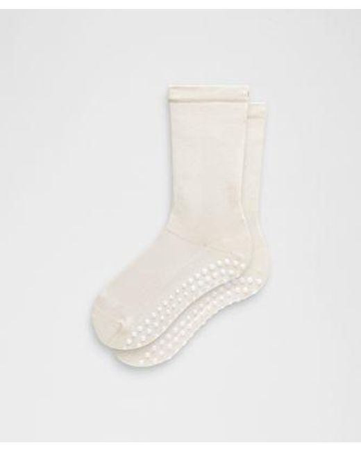 lululemon athletica White – Find Your Balance Grip Crew Socks – – Size Large