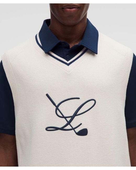 lululemon athletica Natural – Knit V-Neck Golf Vest Golf – – Size Large for men