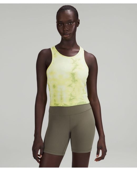 lululemon athletica Ebb To Street Cropped Racerback Tank Top Marble Dye -  Color Green - Size 12