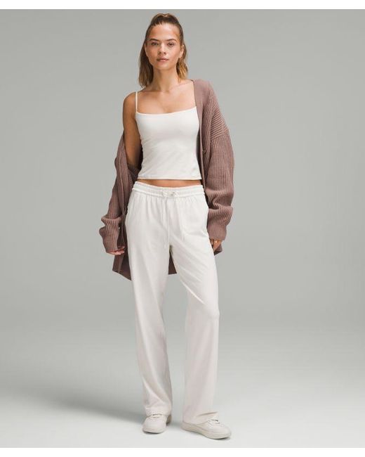 lululemon athletica White Soft Jersey Straight-Leg Mid-Rise Pants Regular