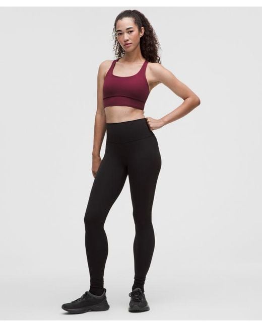 lululemon athletica Red – Energy Longline Sports Bra Medium Support, B-D Cups Evolve – Color Burgundy/ – Size Large